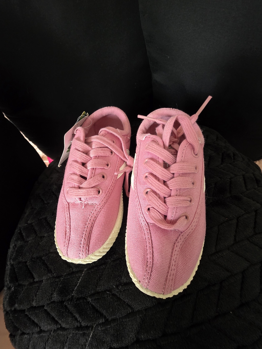Tretorn Pink Canvas Kids Lace-Up Sneakers
